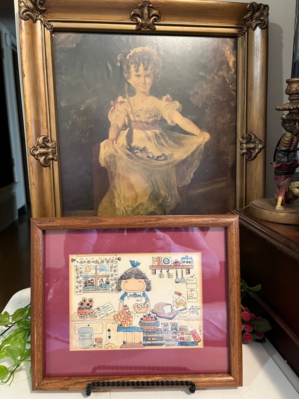 MCM PICTURE 1979 Gay Felton SIGNED & DATED / Whimsical Country Kitchen VTG 9”x11 - Picture 2 of 6
